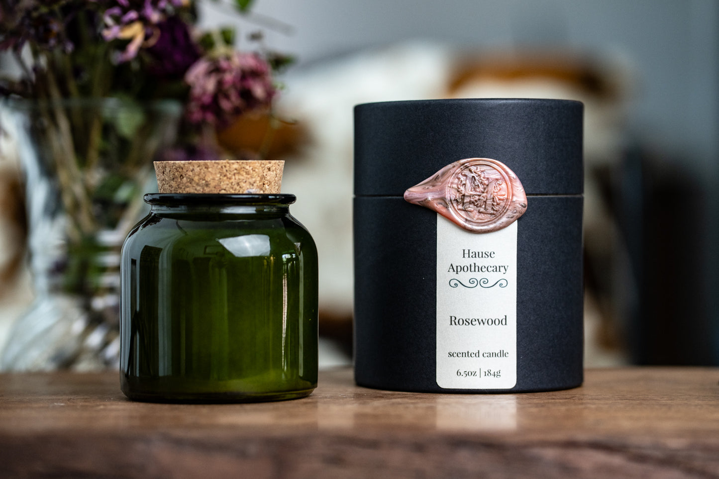 Rosewood · 8oz Apothecary Candle · Botanica Collection