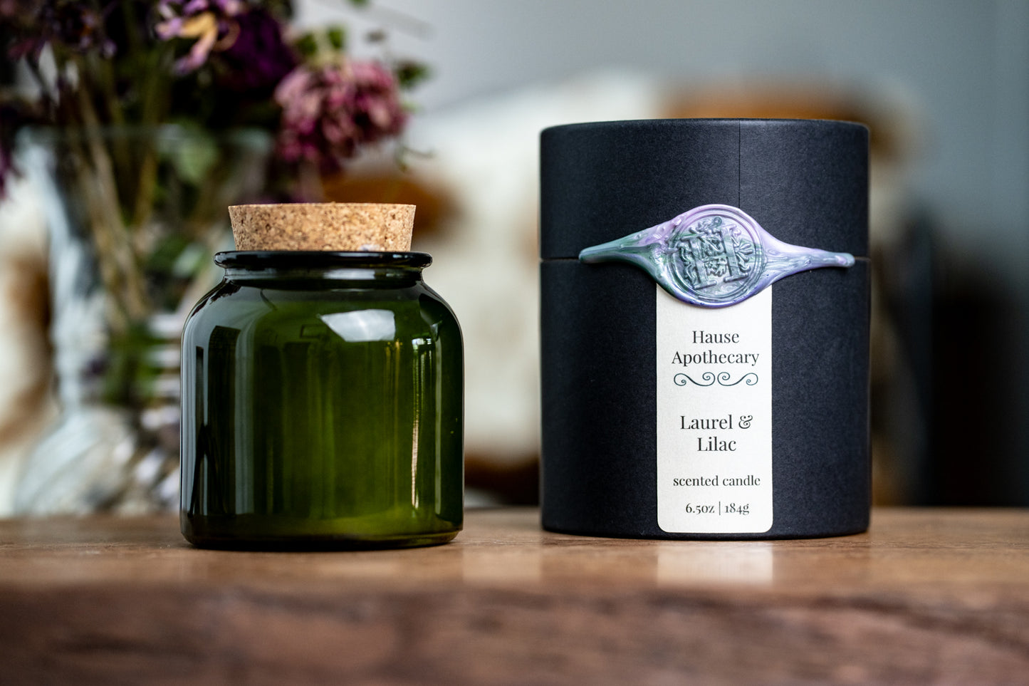 Laurel & Lilac · 8oz Apothecary Candle · Botanica Collection