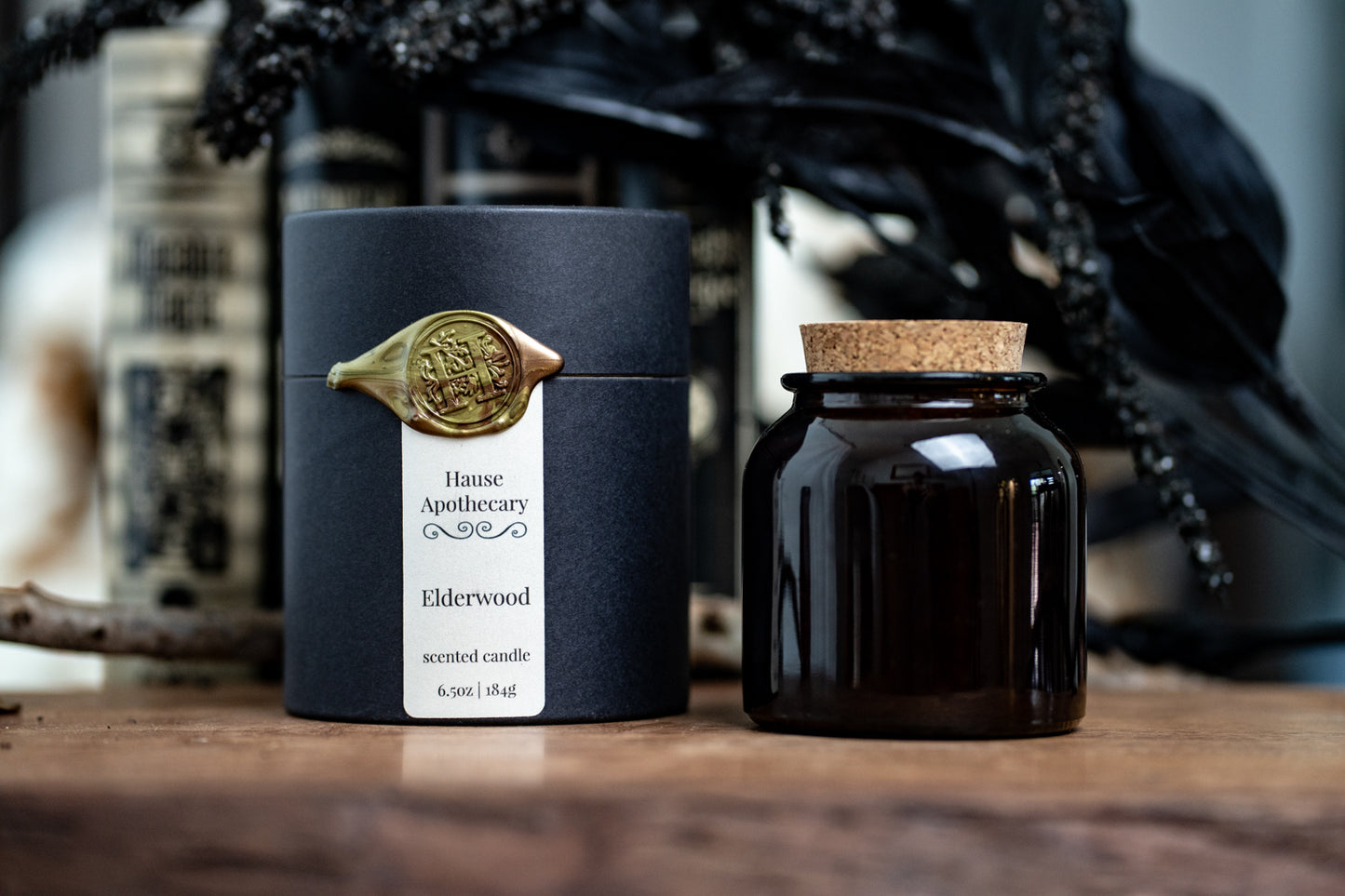 Elderwood · 8oz Apothecary Candle · Arcana Collection